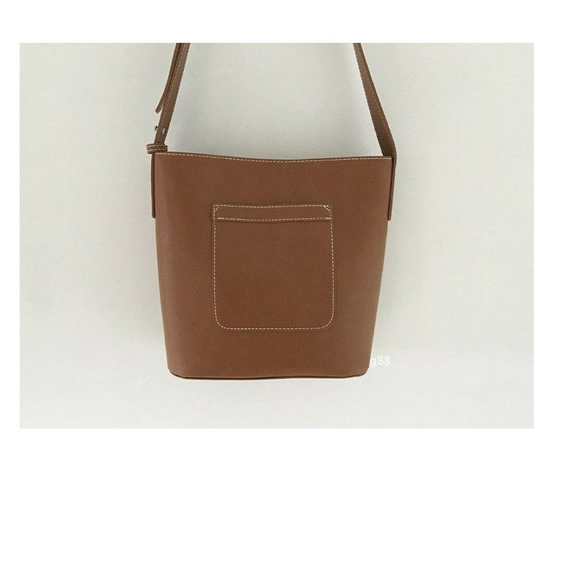 IELGY Bucket bag retro mosaic buckle hand shoulder bag