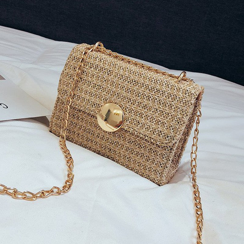 Straw gilding small square shoulder bag handbags