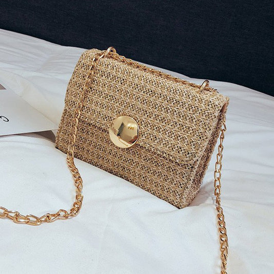 Straw gilding small square shoulder bag handbags