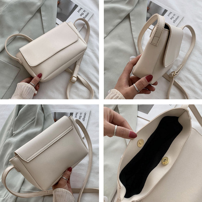IELGY Solid color Casual All-match All-match Women's bag Trendy Black One shoulder Korean version Crossbody