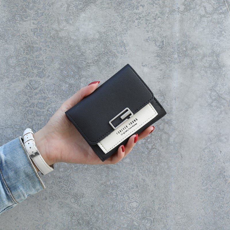 IELGY Wallet women's short buckle fashion Mini zero wallet