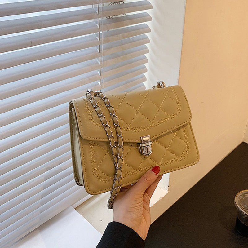 IELGY Korean version of the western style fashion rhombus small square bag texture chain messenger girl