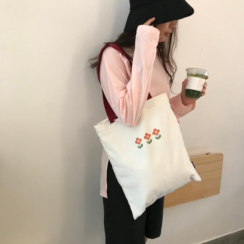 IELGY Japanese literary print cute canvas bag