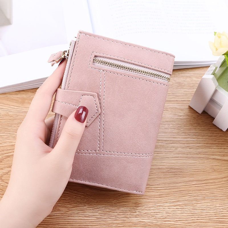 IELGY Women's short wallet small fresh multifunctional folding