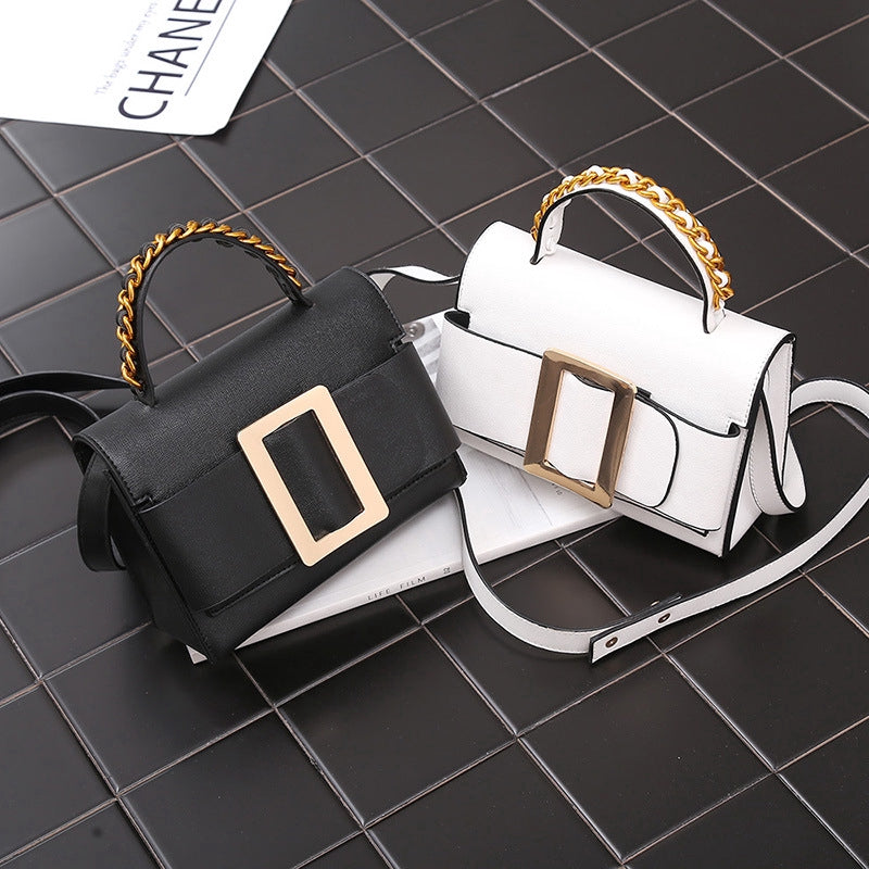 IELGY Crossbody exaggerated belt buckle handbag square box
