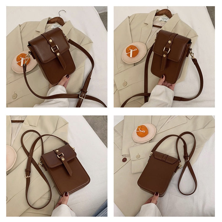 IELGY Korean fashion bag female tide joker ins shoulder crossbody simple mobile phone bag