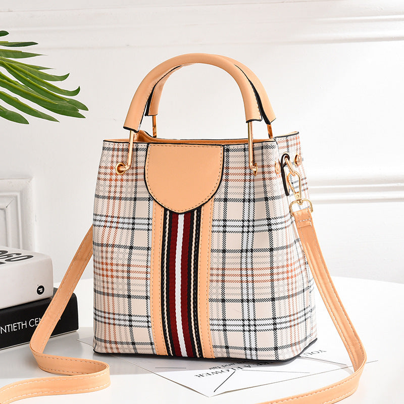 IELGY Women's bag all-matching simple Korean style bucket bag portable one shoulder casual trendy Crossbody