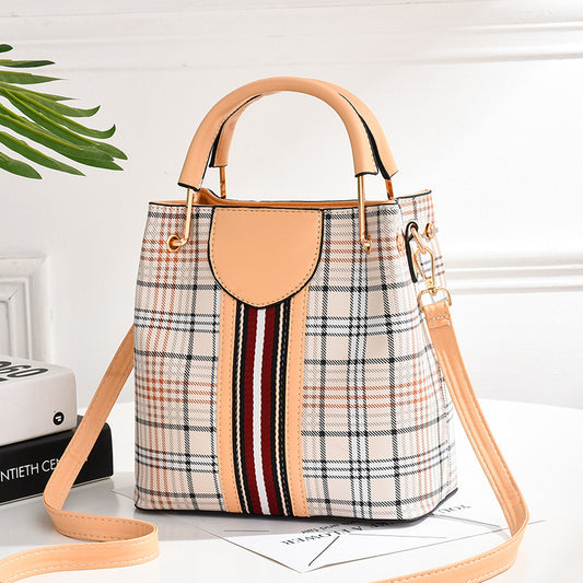 IELGY Women's bag all-matching simple Korean style bucket bag portable one shoulder casual trendy Crossbody