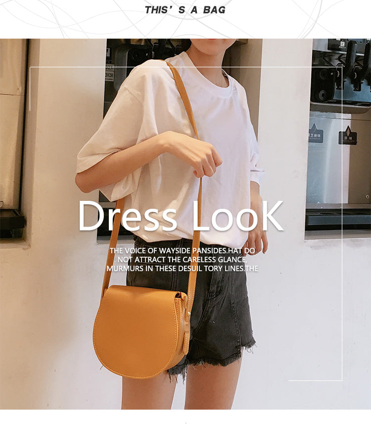 IELGY  retro saddle bag women bag Hong Kong wind oblique satchel ins small bag single shoulder simple 100 lap