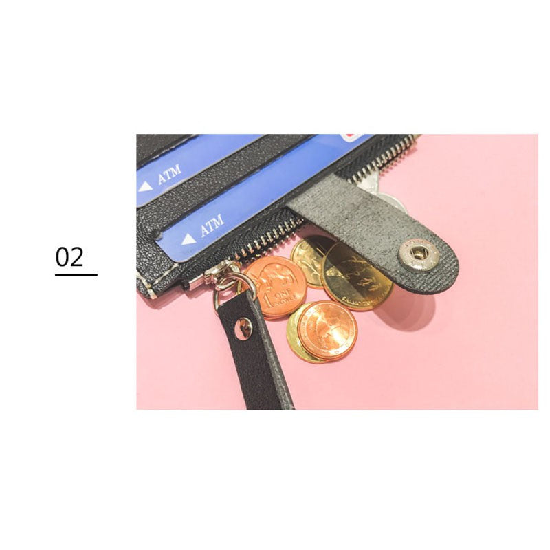 IELGY Small coin purse female zipper coin short paragraph slim wallet