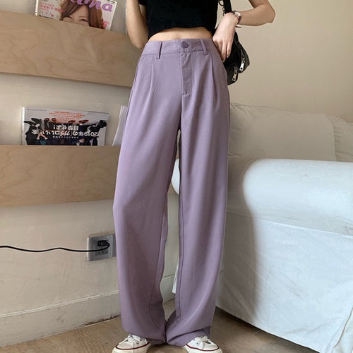 IELGY Summer purple women's wide trousers purple Wide-legged Pants