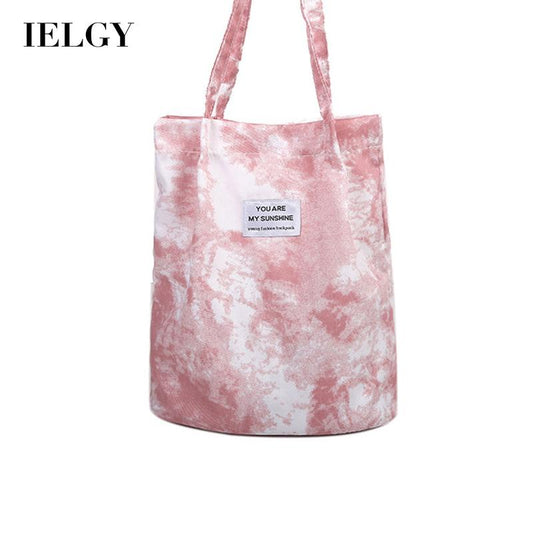IELGY fashion tie-dye canvas handbag small fresh and large capacity portable