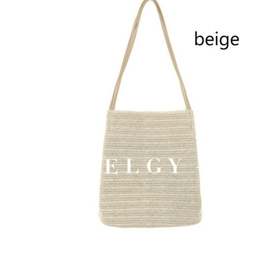 IELGY Casual woven shoulder bucket bag handbag