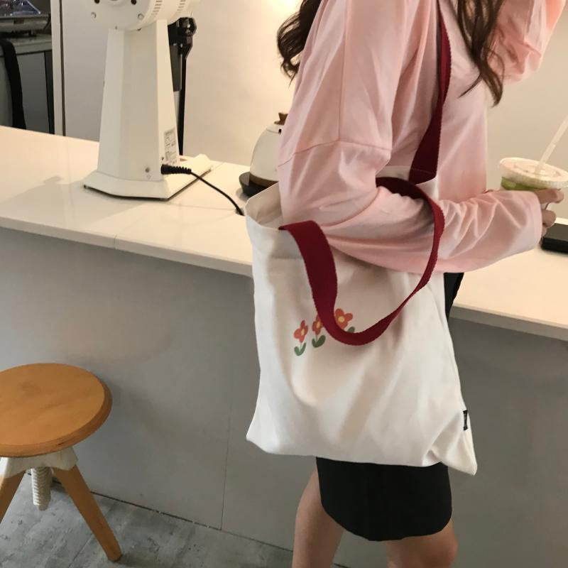 IELGY Japanese literary print cute canvas bag