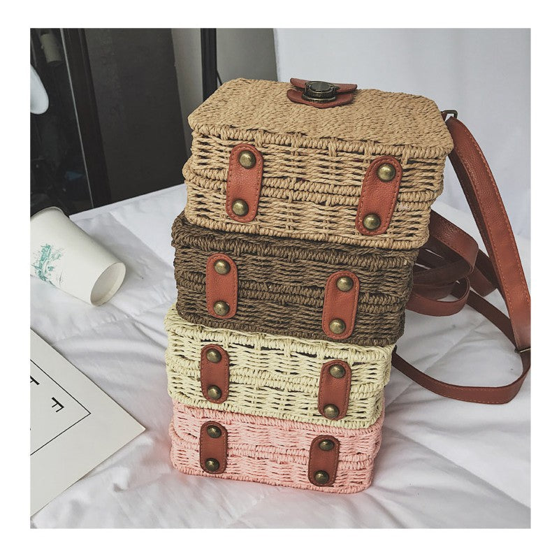 IELGY Mini Square Retro Beach Bag Messenger Bag