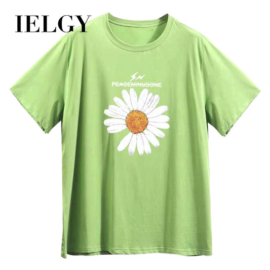 IELGY Women's loose printed short sleeve t-shirt