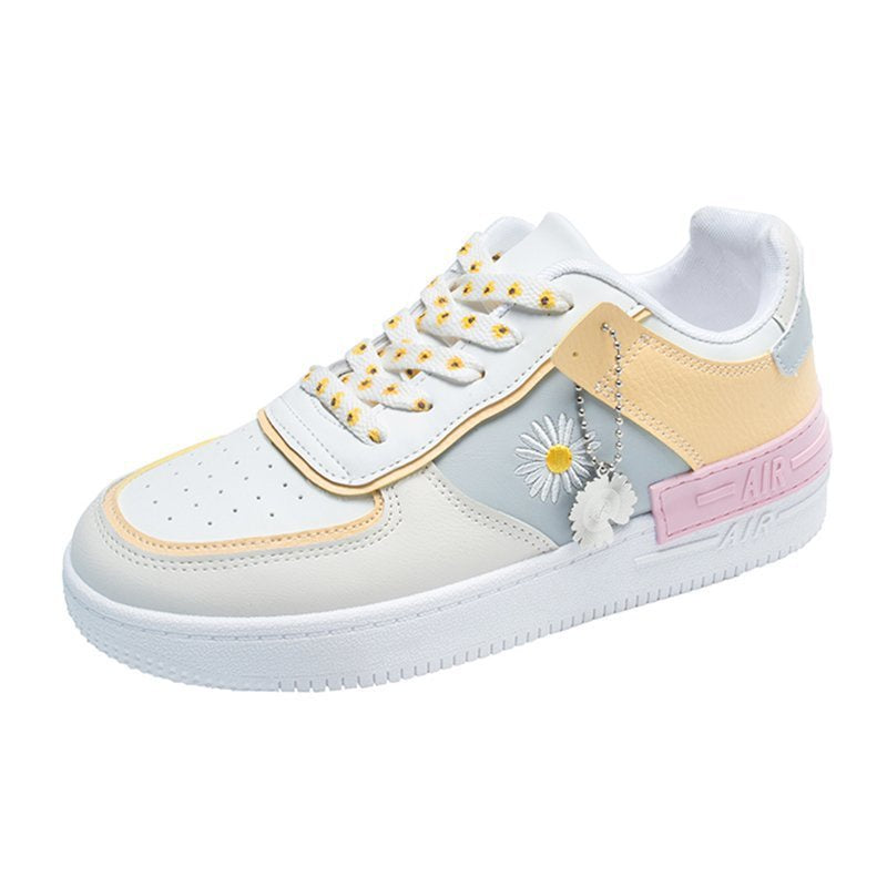 IELGY fashion ladies small daisy breathable port style casual white shoes