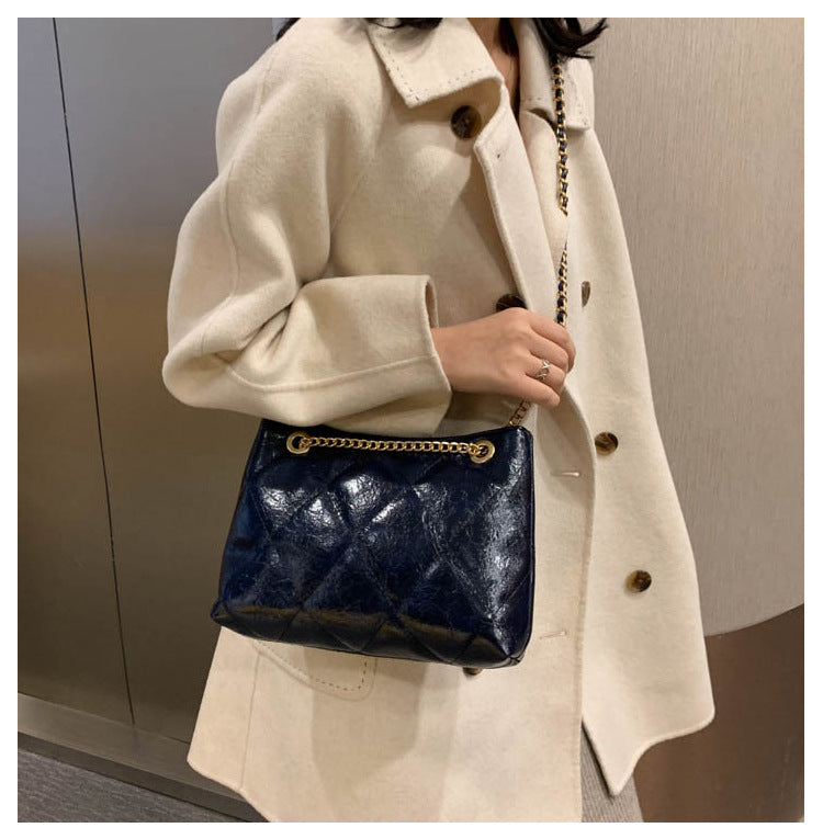 IELGY Ladies niche design rhombus embroidery thread bag