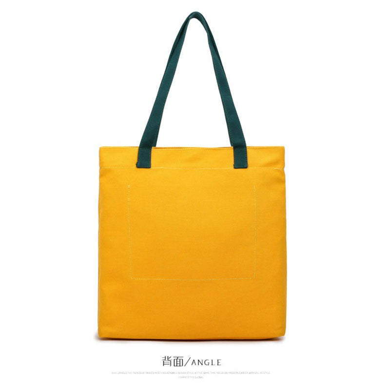 IELGY Shoulder bag female big package Korean simple wild canvas bag