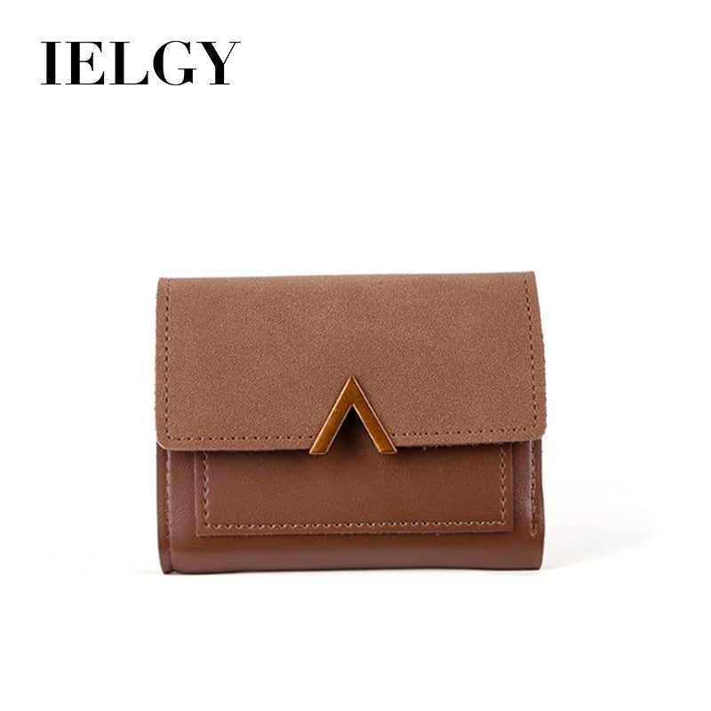 IELGY Small wallet female short paragraph folded personality ins purse