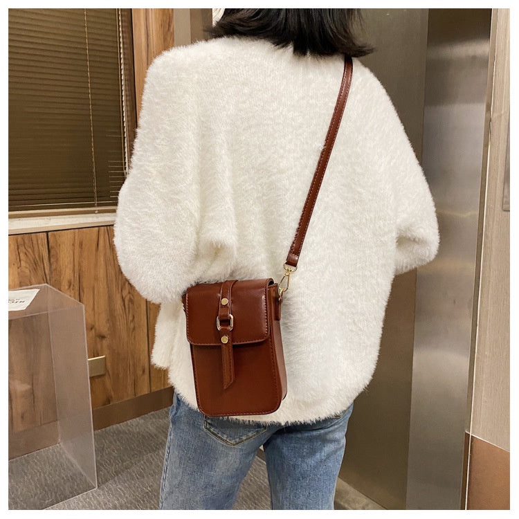 IELGY Korean fashion bag female tide joker ins shoulder crossbody simple mobile phone bag