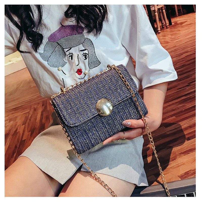 Straw gilding small square shoulder bag handbags