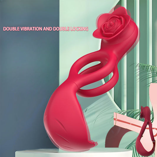 YOUTHAV New style male and female homosexual couple resonance rose lock sperm ring clamp vibration device used for lock sperm delay ring