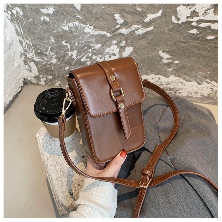 IELGY Korean fashion bag female tide joker ins shoulder crossbody simple mobile phone bag