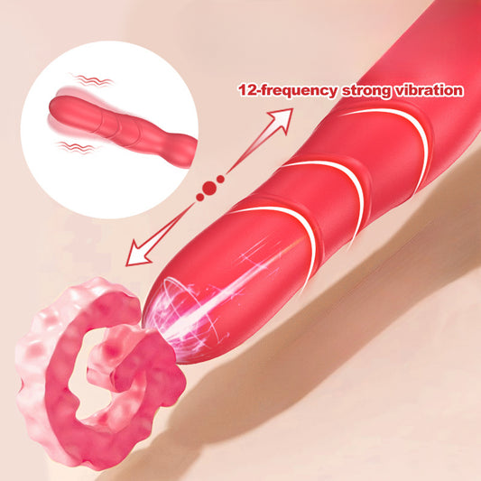 YOUTHAV Lotus vibration super strong stimulation G point direct insertion silicone AV stick motor 12 frequency vibration teasing tongue licking vibrator