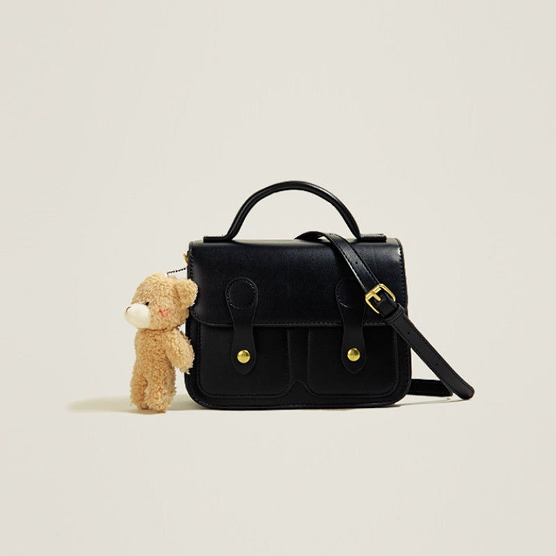 IELGY Fashion Retro Lady Bear Pendant All-match Messenger Bag