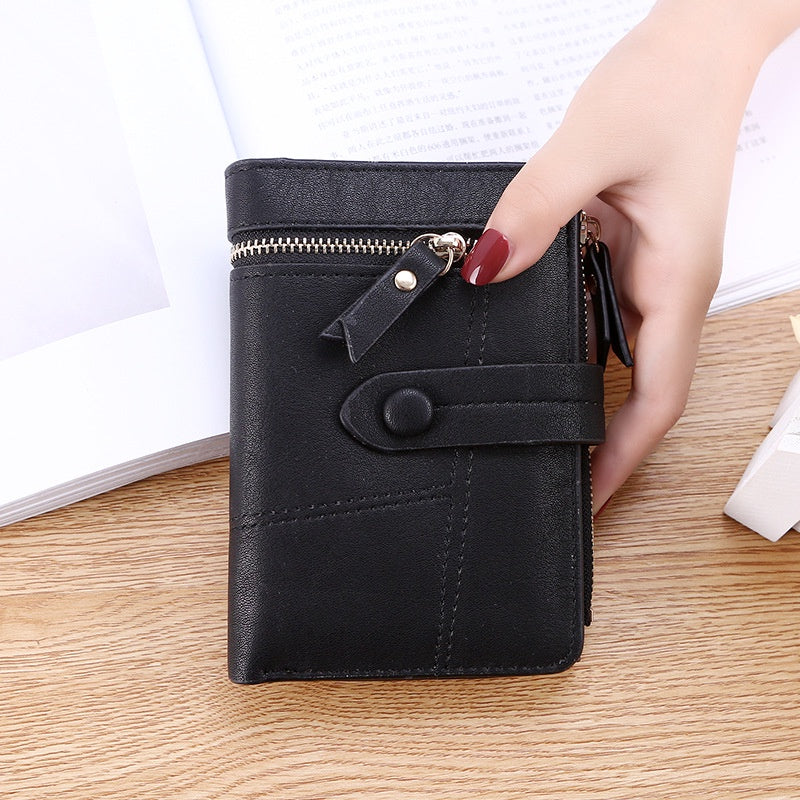 IELGY Women's short wallet small fresh multifunctional folding