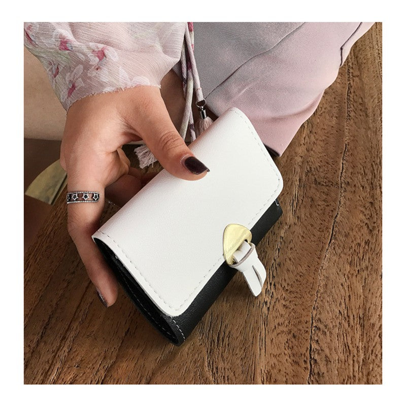 Women's wallet short section Korean version of the small fresh and lovely purse