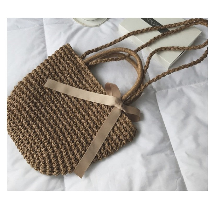 IELGY Straw bag beach bag vacation bag