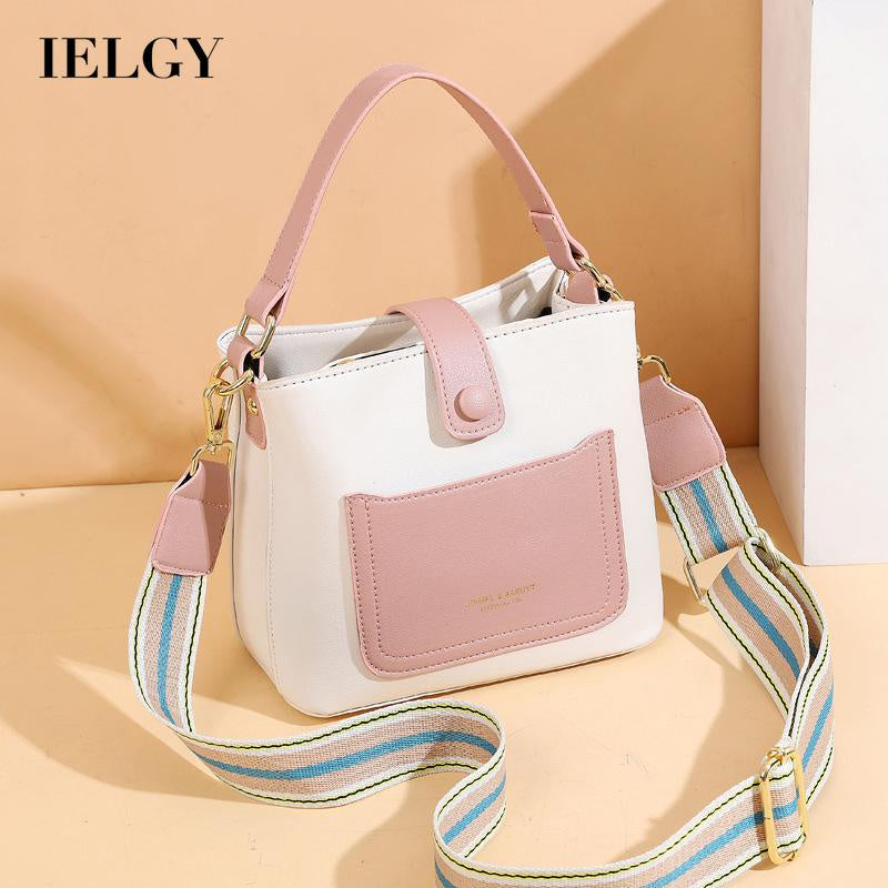 IELGY women's large-capacity fashion wide shoulder strap crossbody bag