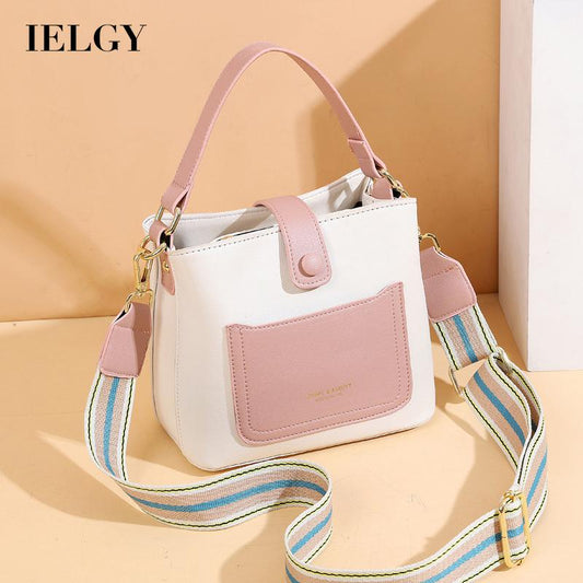 IELGY women's large-capacity fashion wide shoulder strap crossbody bag