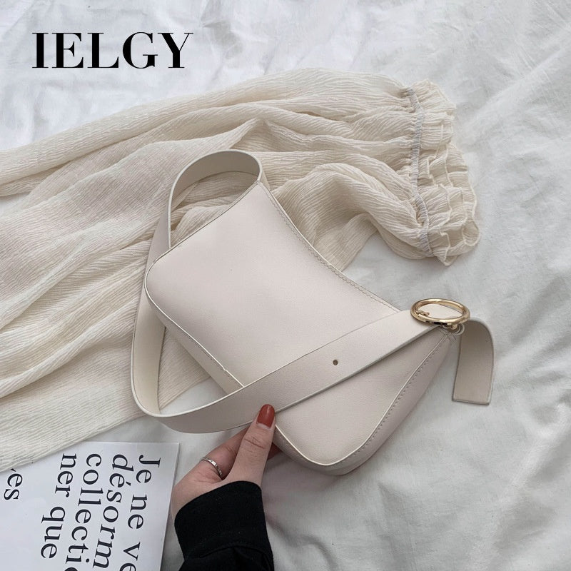 IELGY bright leather fashion temperament small bag simple and versatile female bag