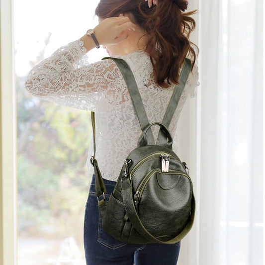 IELGY women's fashion anti-theft multifunctional large capacity soft leather backpack