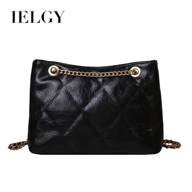 IELGY Ladies niche design rhombus embroidery thread bag
