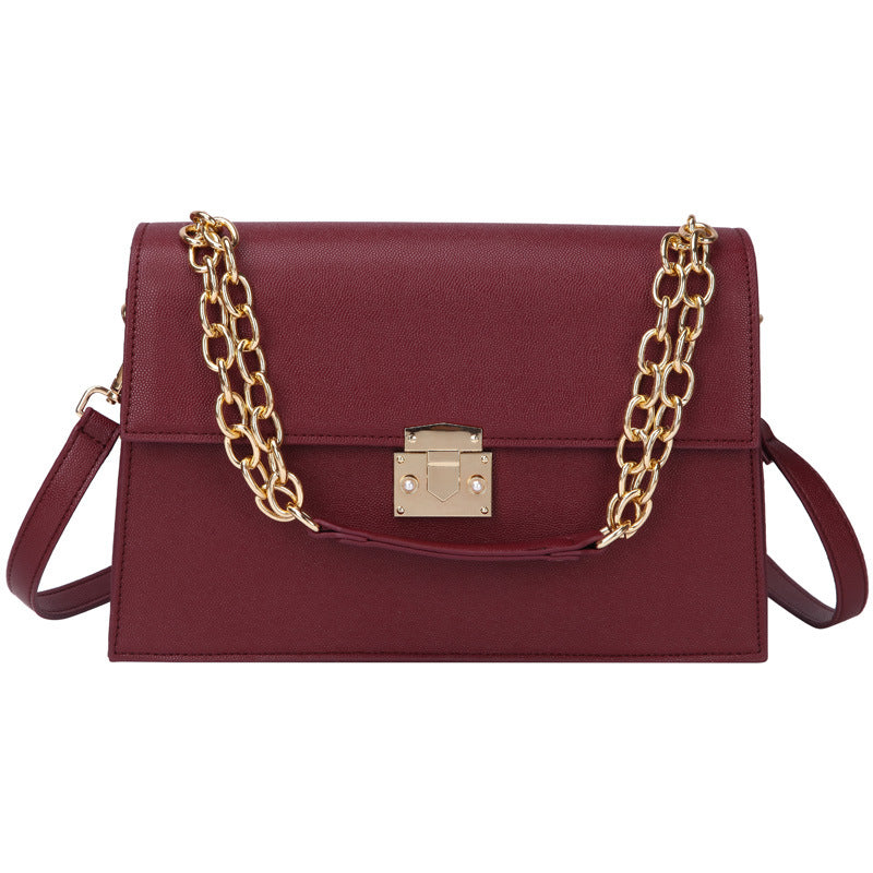 IELGY Women's bag one-shoulder all-match large capacity Korean version stylish simple square chain crossbody