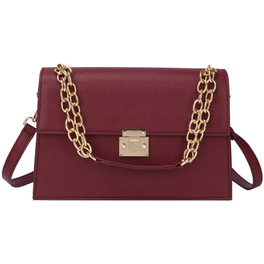 IELGY Women's bag one-shoulder all-match large capacity Korean version stylish simple square chain crossbody