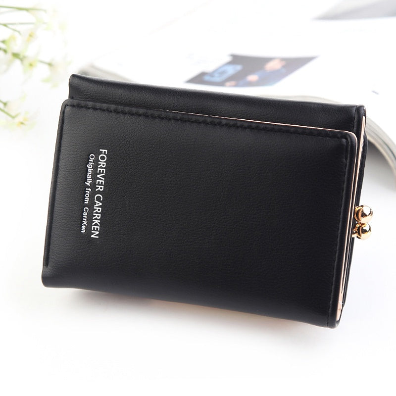 IELGY short wallet ladies small wallet Korean coin purse multi-card personalized leather bag women
