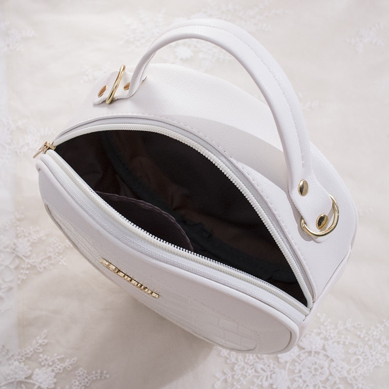 IELGY female bag Korean style trendy crocodile pattern small round bag shoulder diagonal bag