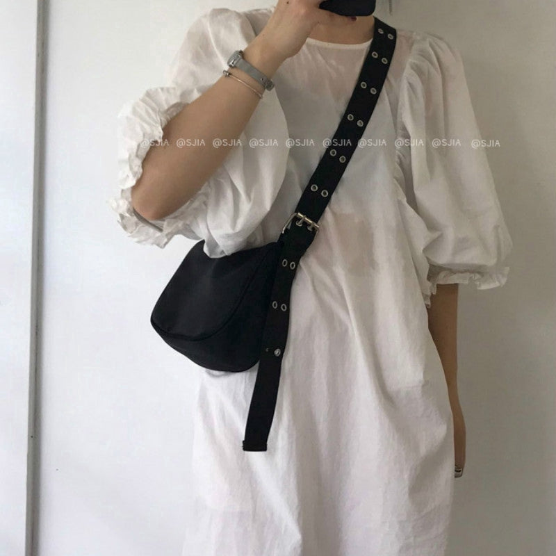 IELGY Korean leisure backpack simple bag female Black Messenger Bag