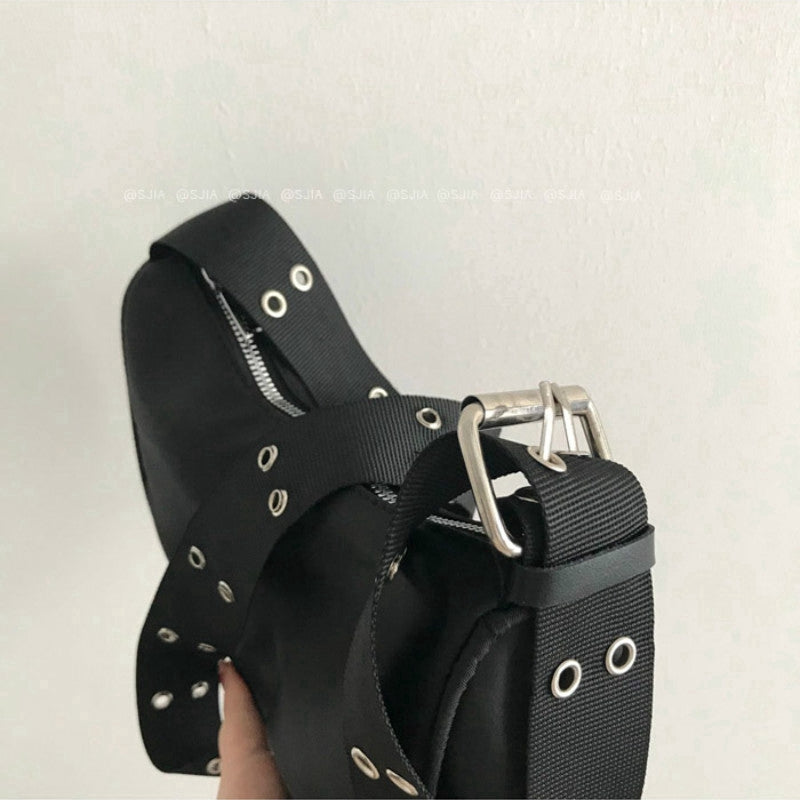 IELGY Korean leisure backpack simple bag female Black Messenger Bag