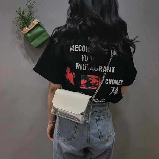 Laser Transparent Jelly Bag Messenger Bag