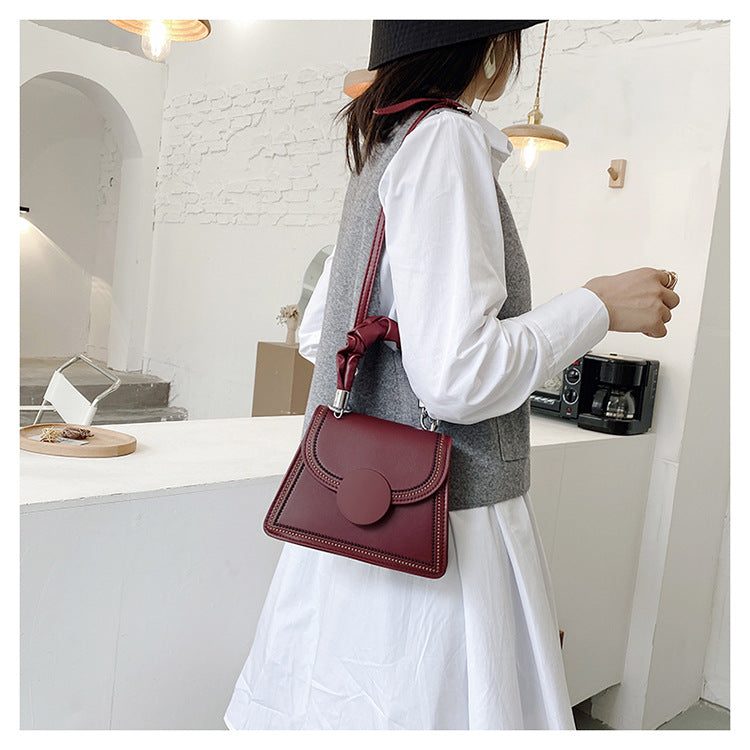 IELGY Women's bag casual black PU portable one shoulder all-match square crossbody fashion