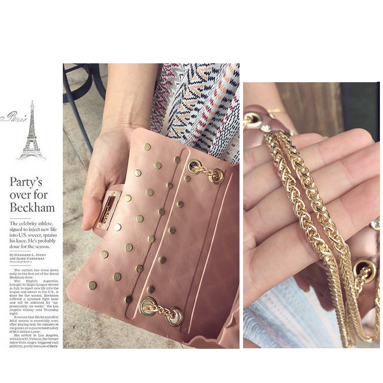 Matte matte jelly bag with drill chain shoulder bag crossbody bag
