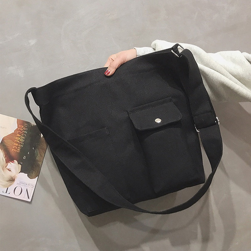 IELGY simple pocket canvas messenger bag for class