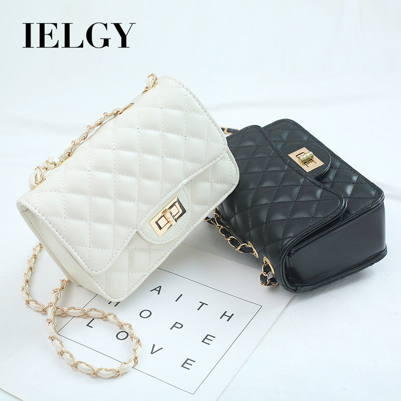 IELGY square bag shoulder messenger bag small fragrance rhombic chain bag Joker bag