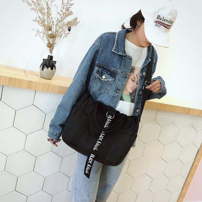 IELGY Diagonal bag large capacity oblique bag student bag literary bag